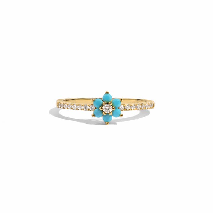 Bague Fleur Turquoise pour la vente par Sami Jewels