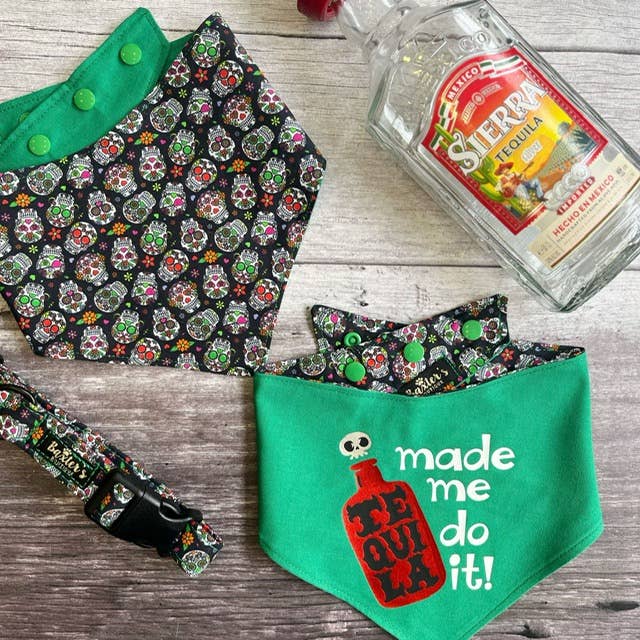 Baxter's Boutique – Engroshandel Bandana - Hund – Bandana | Tequila fik mig til at gøre det! /Candy kranier6
