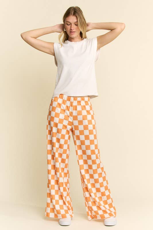 JADE BY JANE - Wholesale Pants - Women's - HIGH WAIST CHECKERED STRAIGHT LEG KNIT PANTS4