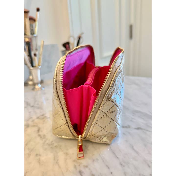 Caroline Hill - Wholesale Makeup/Cosmetic Bag - Ibiza Small Pouch Champagne Pop5