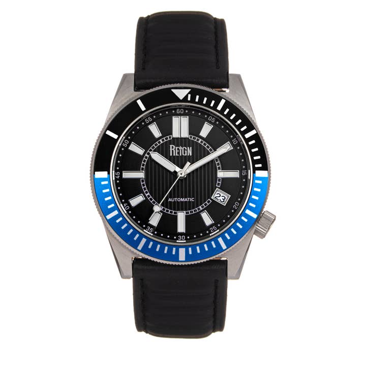 Reign - Wholesale Wrist Watch - Men's - Reign Francis Automatic Leather-Band Watch with Date