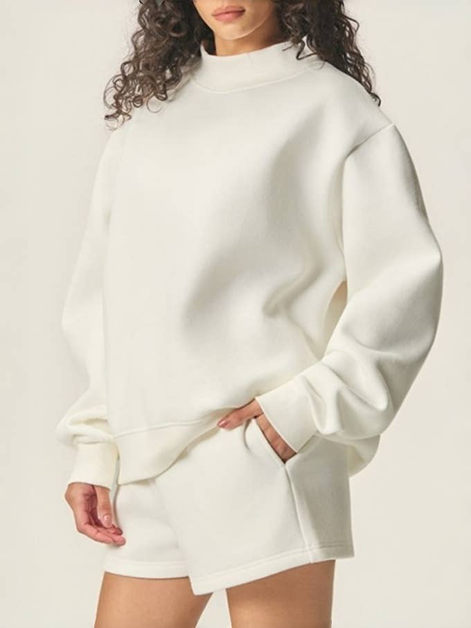 Rosa Clothing - Wholesale Sweatshirt - Women's - Everyone’s favorite oversized fleece mock neck sweatshirt24