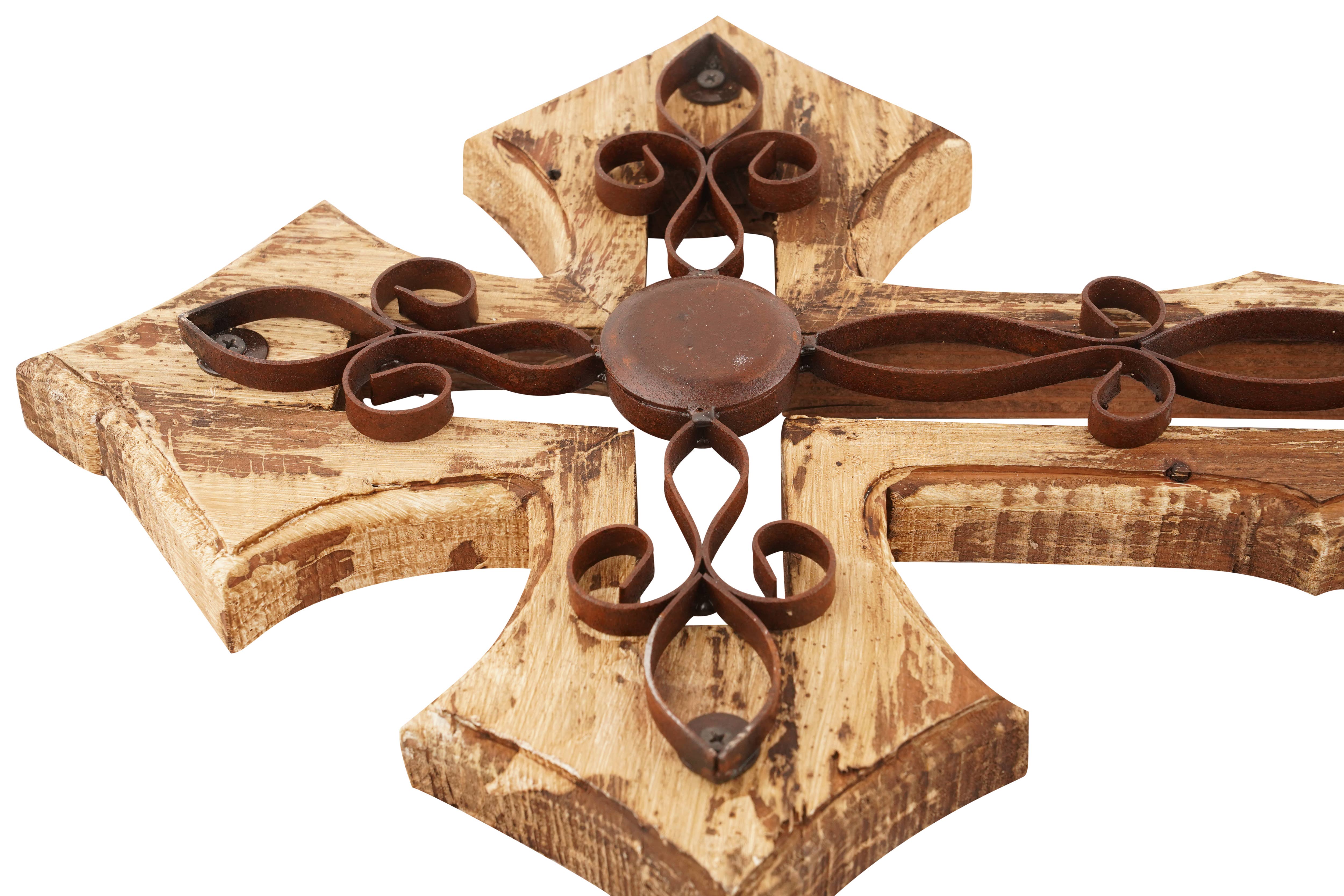 My Amigos Imports - Vendita all'ingrosso Crocifissi - Laredo, croce da parete in legno, stile folk messicano, realizzata a mano, 14 x 191