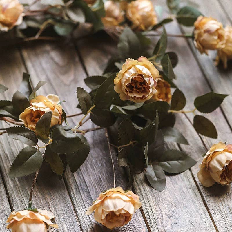 Rustic Reach - Wholesale Artificial Flowers - Artificial Small Peony Flower Vine 65" Long3
