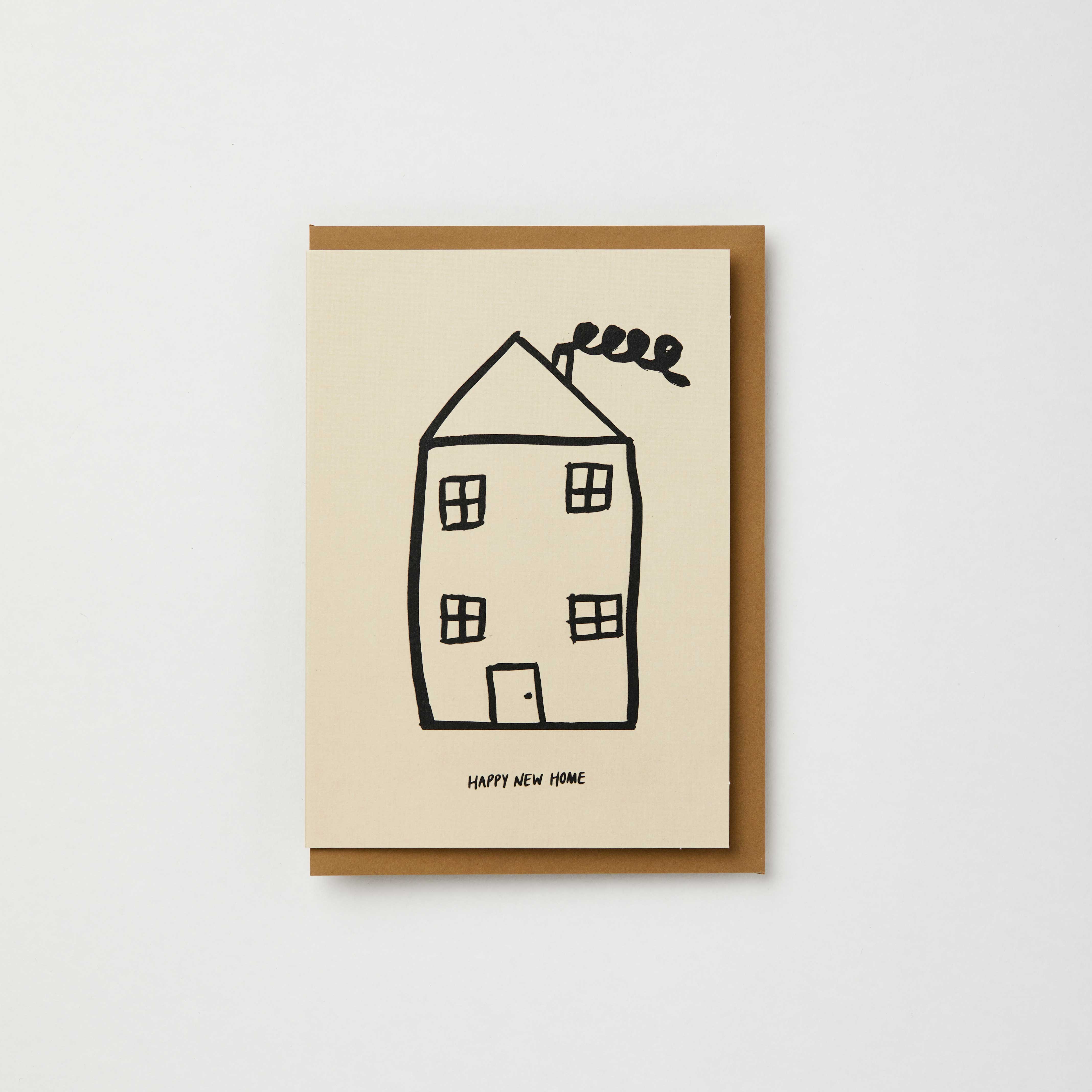 Kinshipped - Wholesale Housewarming Card - Happy new home card with house illustration0