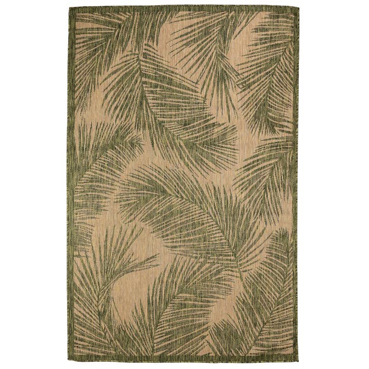 Green Carmel Fronds Indoor/Outdoor Rug for wholesale on Faire