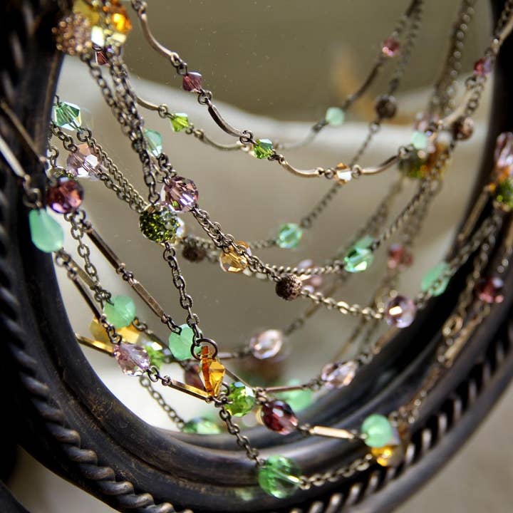 Sweet Romance Jewelry - Wholesale Link & Chain Necklace - Gemstone Garden Multi Strand Necklace