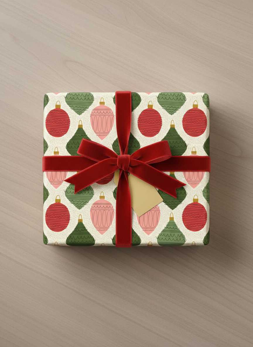 Rebecca Jane Woolbright - Wholesale Wrapping Paper Roll - Deck the Halls Wrapping Paper – Holiday Gift Wrap (2 Sheets)3