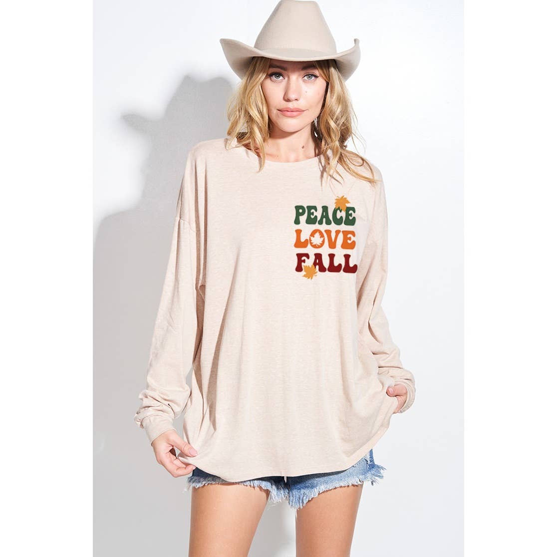 Phil Love - Wholesale Tunic - Women's - Peace love fall print tri-blend oversized top4