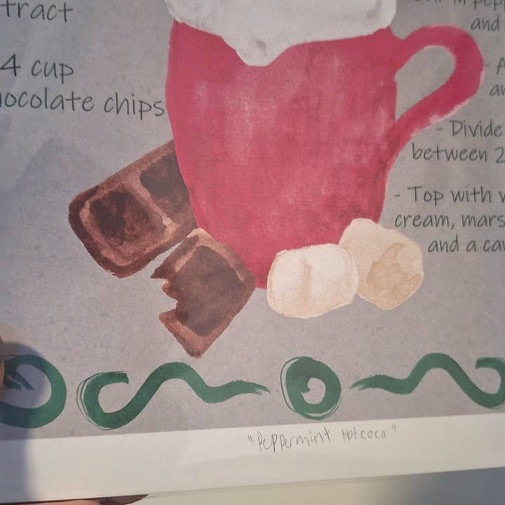 Gen Aumonier Art - Wholesale Art Print - Peppermint Hot Coco 8x10 Inch Signed Holiday Art Print2