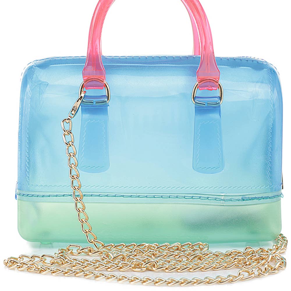 JOIA ACCESSORIES - Venta al por mayor Bolso con asas - Mujer - ASA DE FORMA CUADRADA MULTITONO JELLY DE MODA, JB 5878 CB1