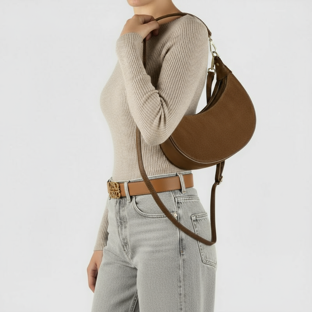 TAKEASY - Vente Sac porté épaule – femme - Sac à bandoulière en cuir suédé17