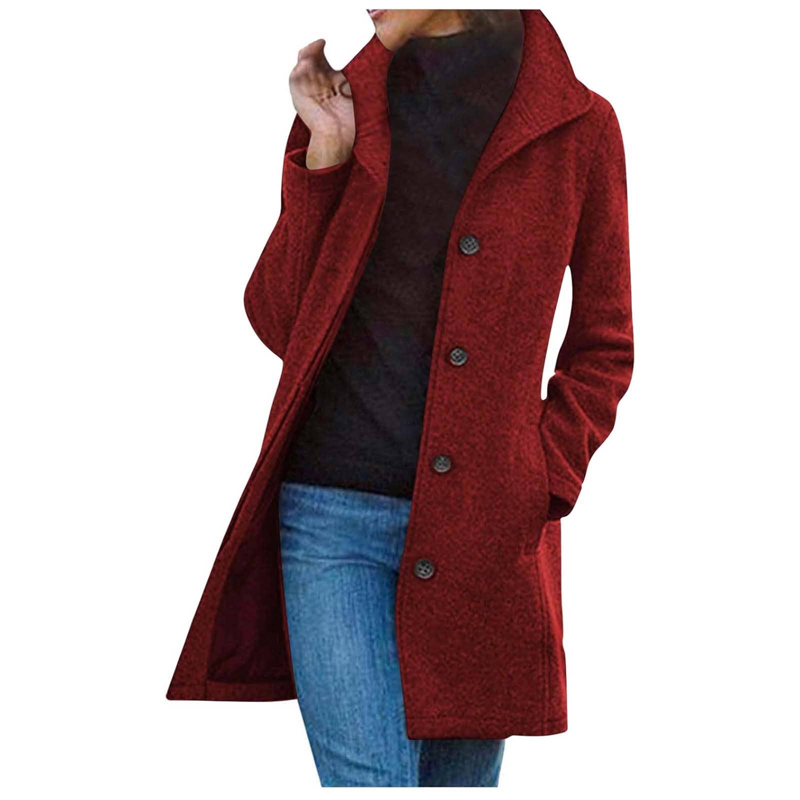 Rosa Clothing - Wholesale Coat - Women's - Classic Lapel-Collared Button-Down Coat3