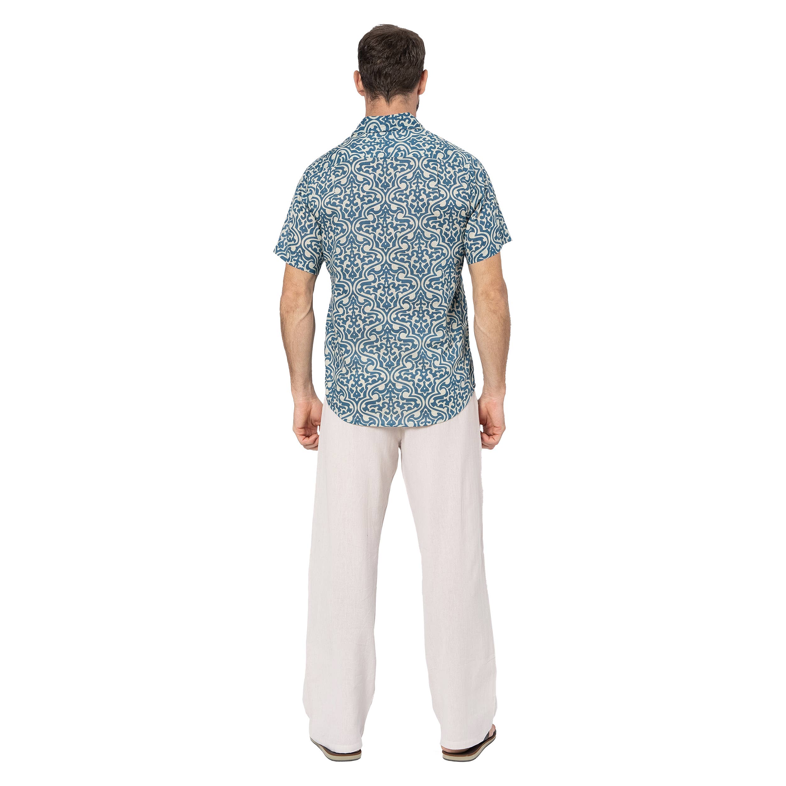 La Mano Boho - Wholesale Button Down Shirt - Men's - SHORT SLEEVE SUMMER SHIRT HC0051M2