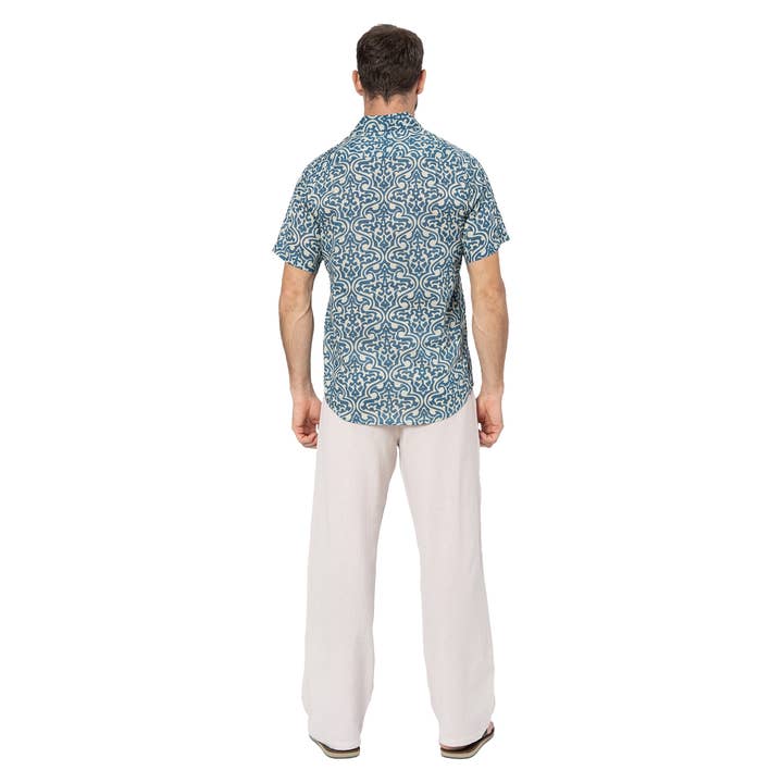 La Mano Boho - Wholesale Button Down Shirt - Men's - SHORT SLEEVE SUMMER SHIRT HC0051M2