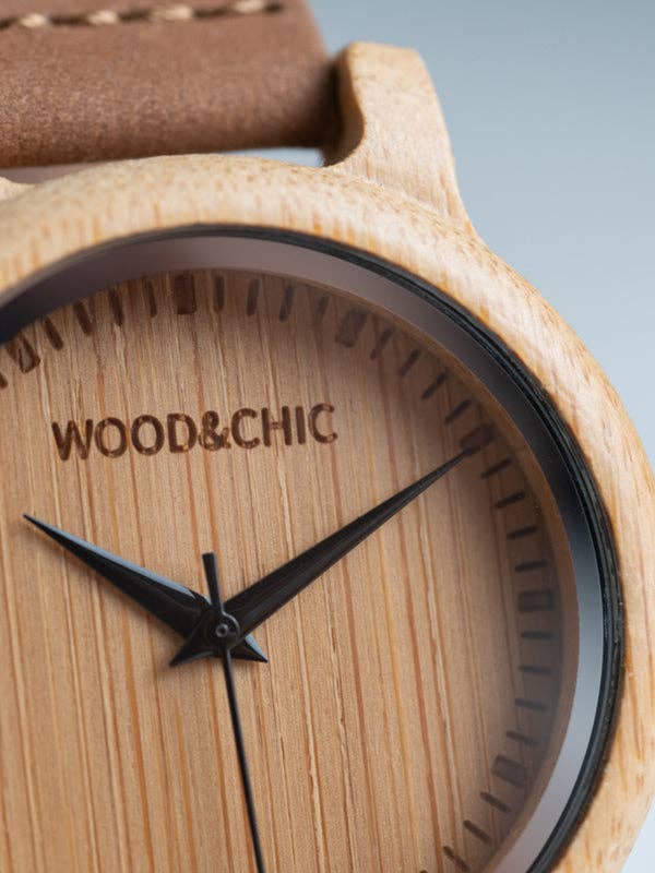 Wood&Chic - Wholesale Polshorloge - Heren - Herenhorloge met quartzuurwerk van bamboe en hout6