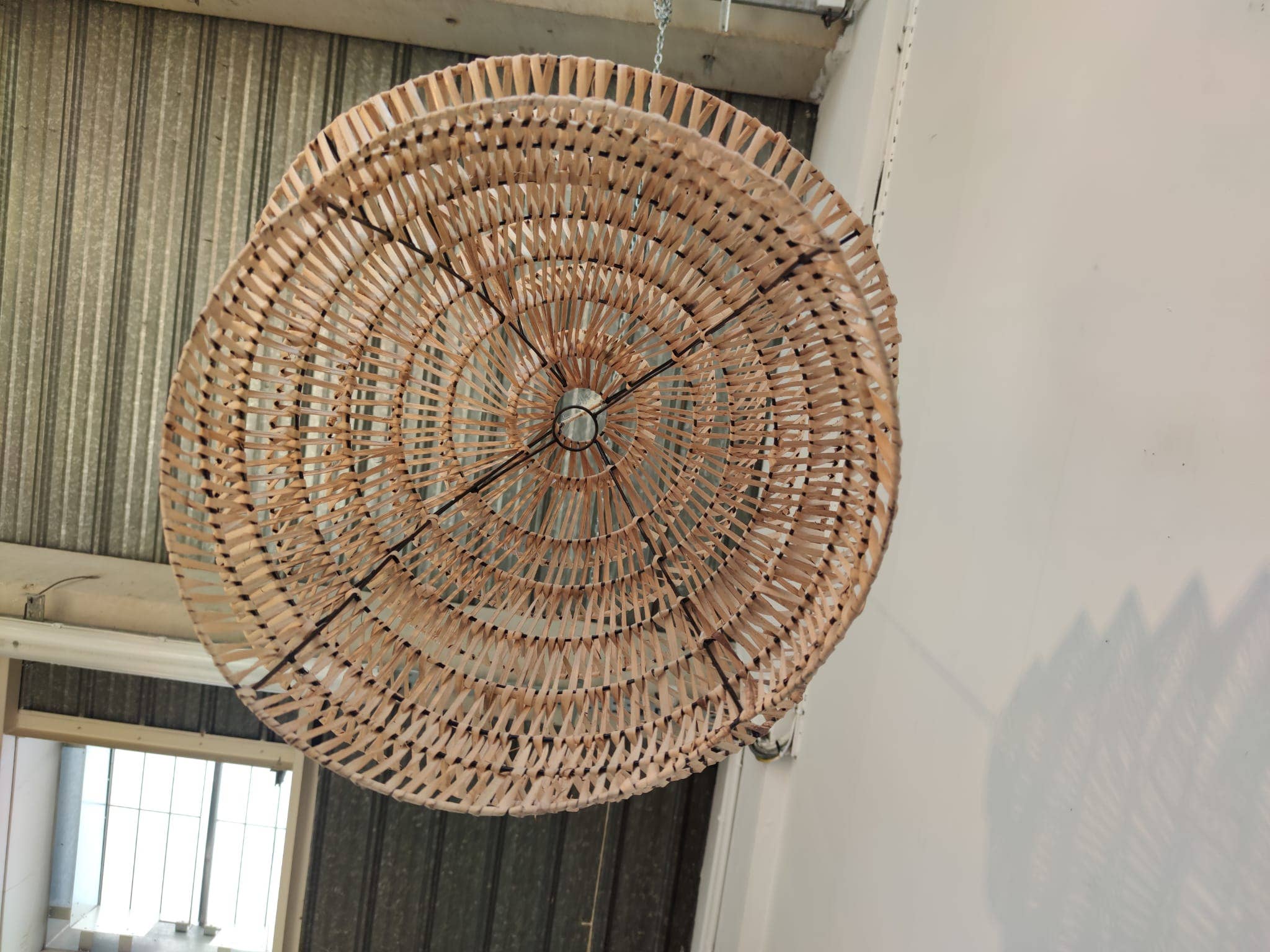 Office Objets - Wholesale Chandelier/Hanging Light - Woven rattan pendant in natural accordion shape9