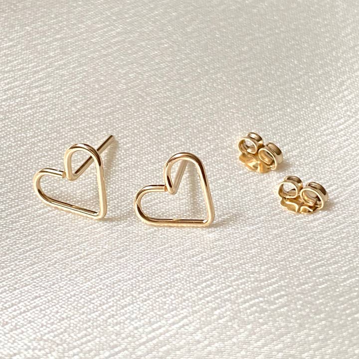 Blossom and Shine - Wholesale Stud/Post Earrings - Heart Stud Earrings | Sterling Silver or 14k Gold Filled3