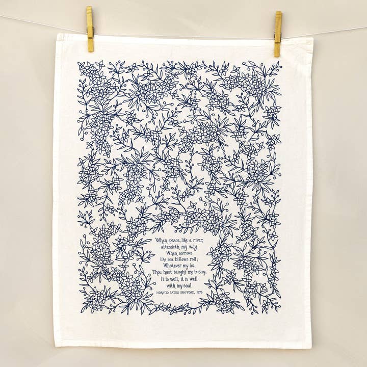 Little Things Studio - Wholesale Tea Towel - It Is Well With My Soul Hymn Tea Towel3