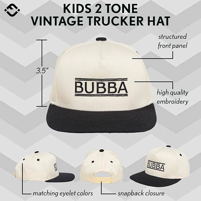 Funky Junque - Wholesale Baseball Cap - Kids - Kids/Baby Two Tone Vintage Cap - Bubba (Black/Beige)2