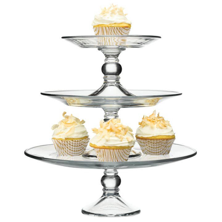 Libbey - Wholesale Serving Tray - Libbey Selene 3-Tier Glass Footed Server Set
