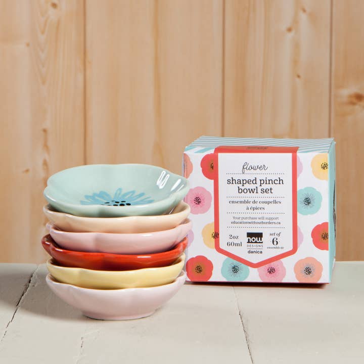 Now Designs by Danica - Wholesale Condiment/Dip Bowl - Flower Shaped Pinch Bowl Set of 6