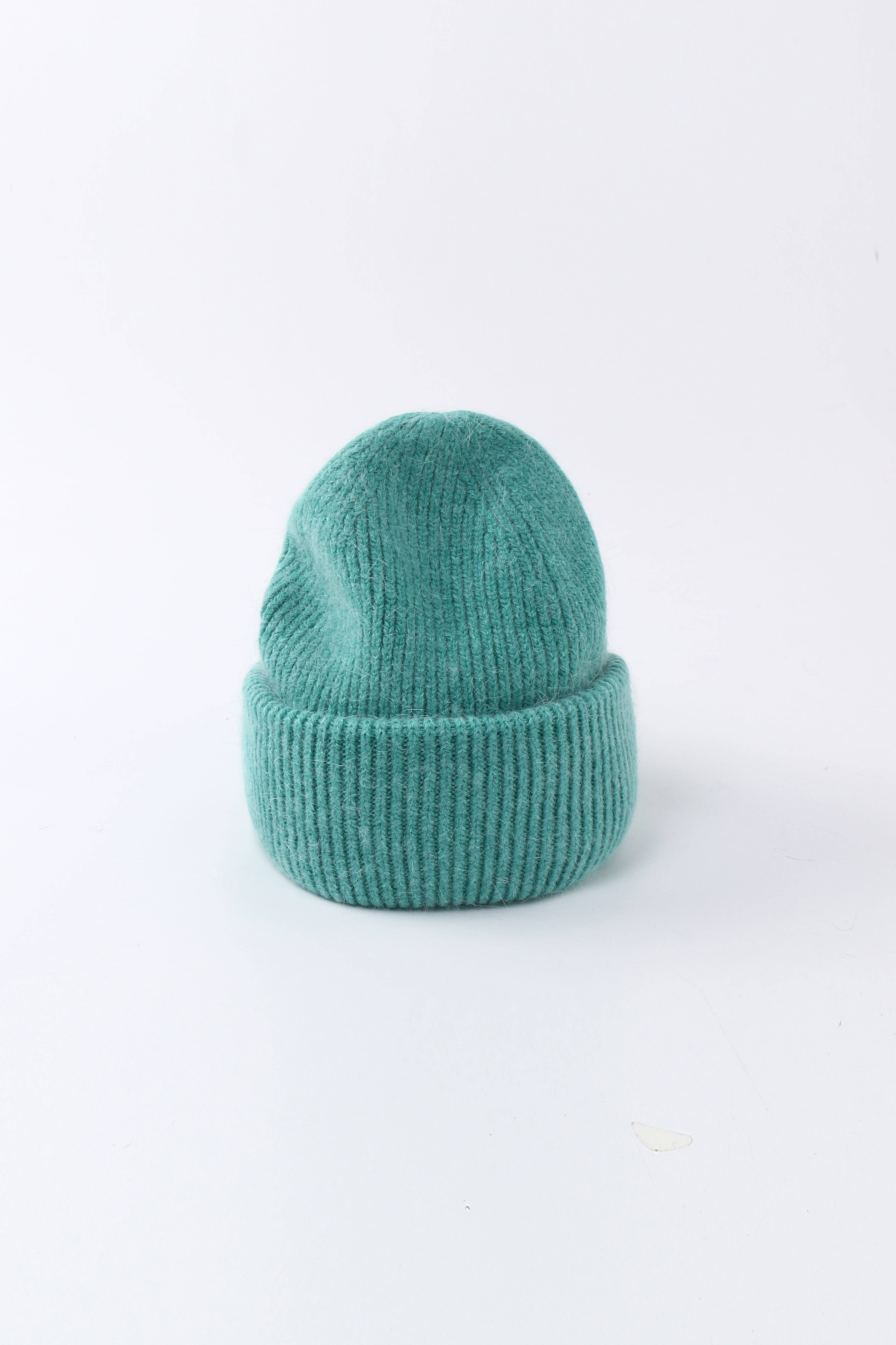 Angora Beanie Hat - Teal Blue for wholesale on Faire2