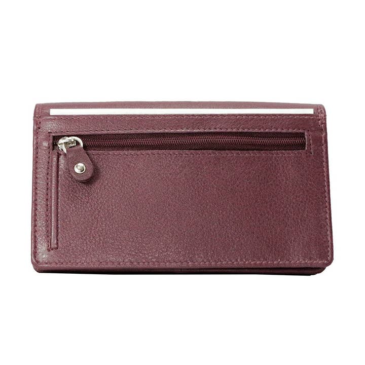 Arrigo - Wholesale Wallet - Women's - Harmonica Women's Wallet in Bordeaux Red Leather1