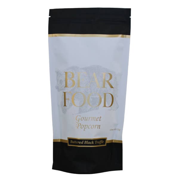 Buttered Black Truffle Gourmet Popcorn for wholesale by Bear Food