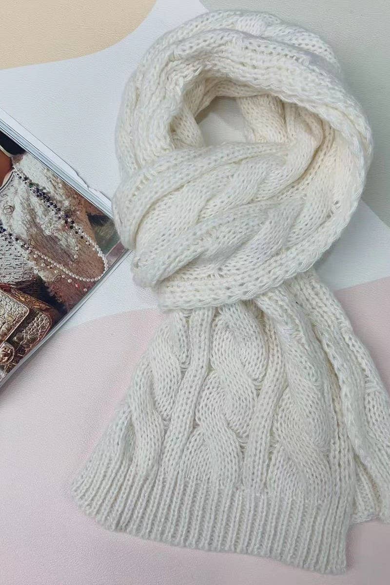 NINEXIS - Wholesale Scarf - Women's - CWASC03387_CHUNKY KNIT TWIST SCARF WARM THICK SHAWL WRAP0