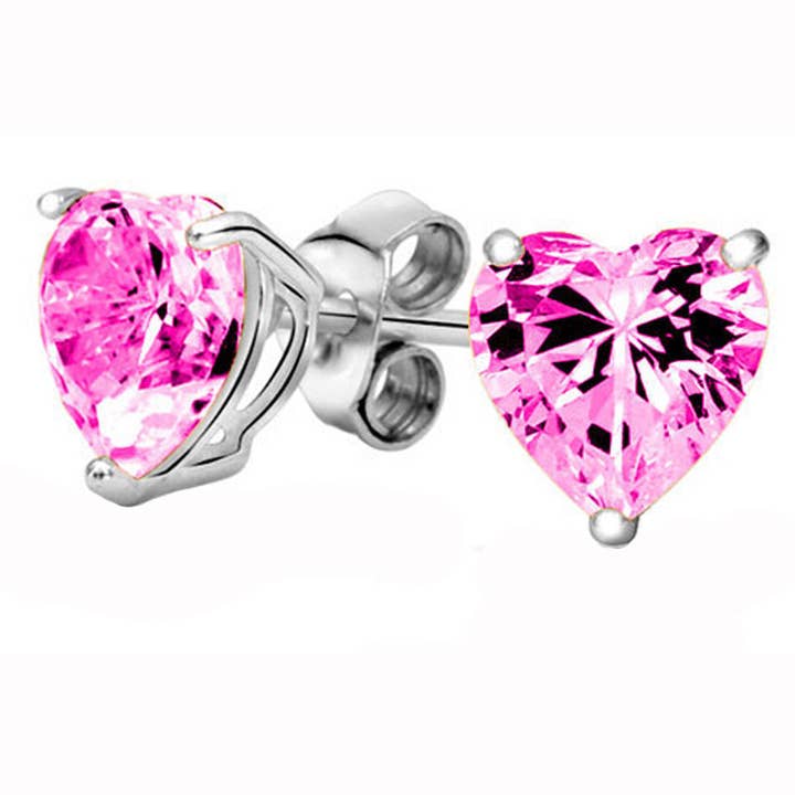 PINK Crystal Earrings Swarovski® Hearts for wholesale by Glimmering Handmade