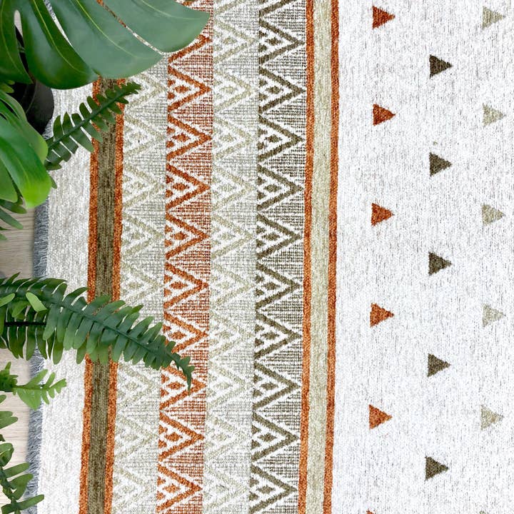 Alfa Rich Inc - Vente Tapis - Tapis triangulaires en terre cuite beige