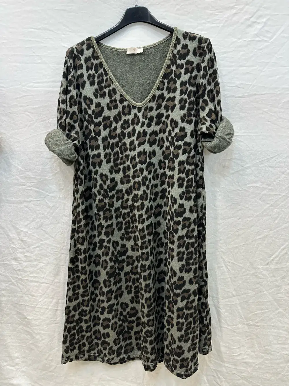 Mimi & Gogo – Engroshandel Kjole - Dame – Flannelkjole med leopardprint @4705_RFlaLeo0