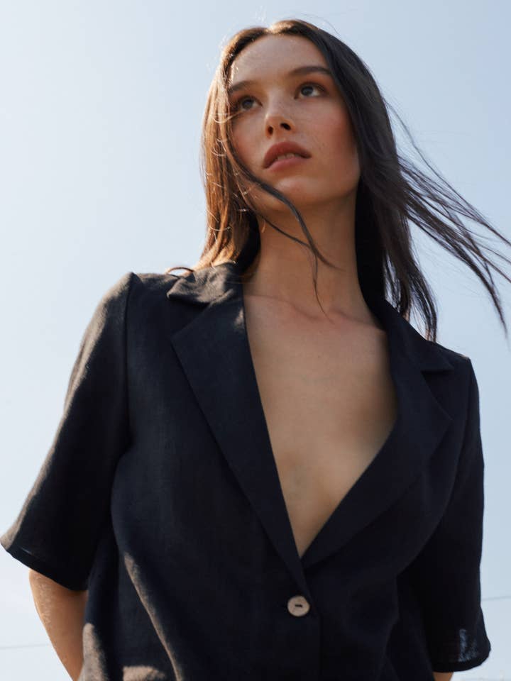 Ray Kortärmad linneskjorta för wholesale av Love and Confuse