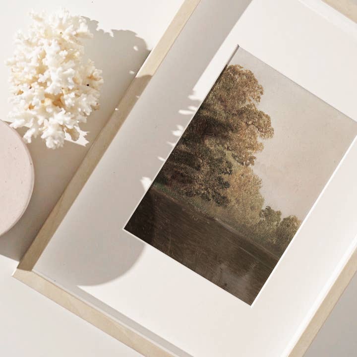 Sugar & Canvas - Wholesale Art print - Rustic Vintage European Country Lake Forest Art Print VP764