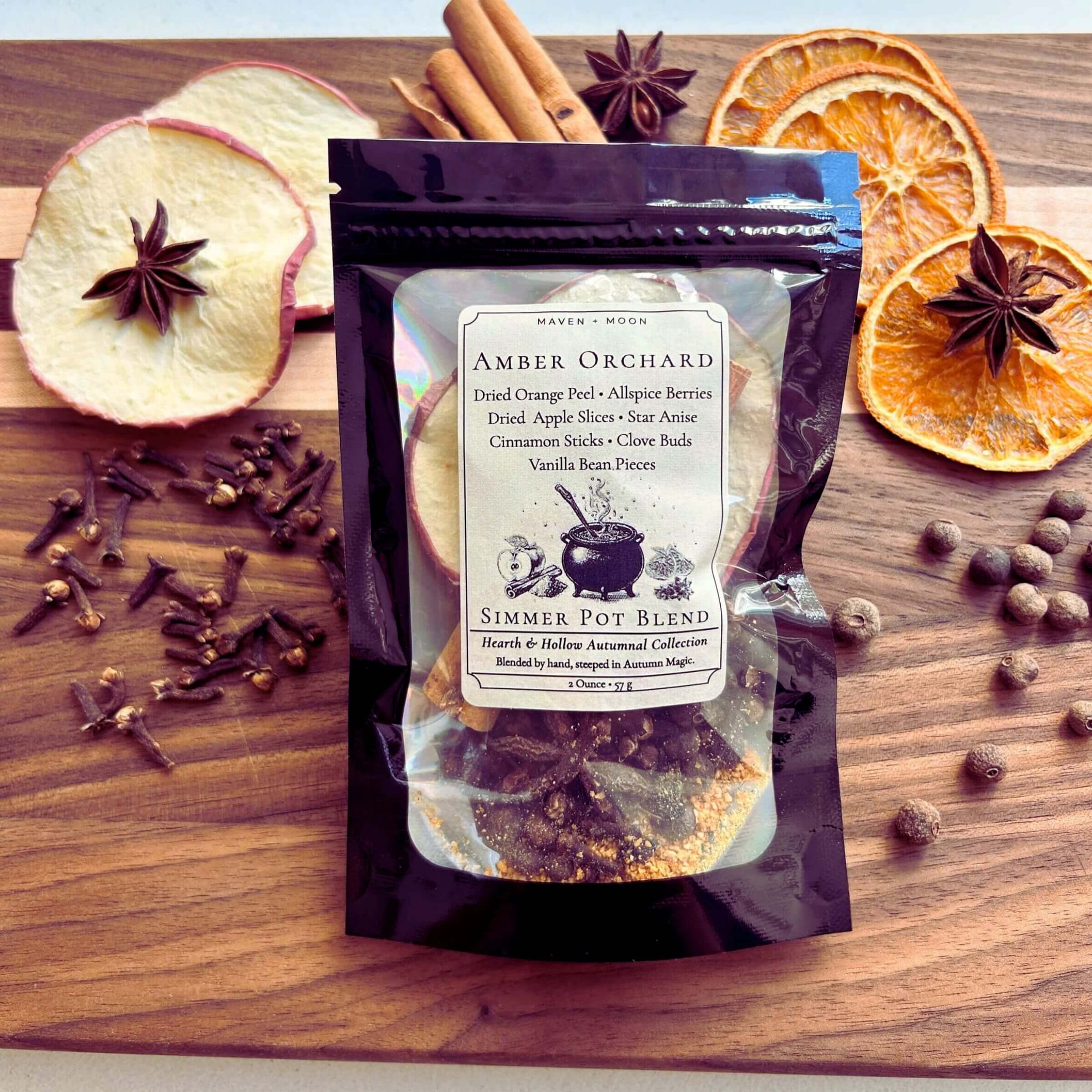 MAVEN + MOON - Wholesale Potpourri - Amber Orchard Simmer Pot Blend – Apple & Vanilla Spice Cozy1