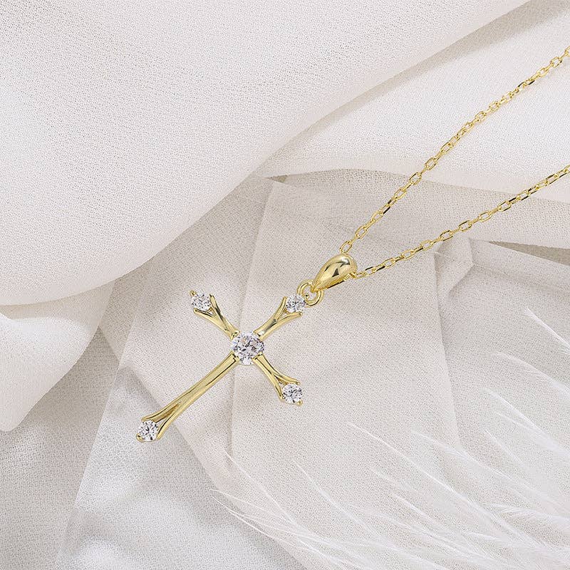 Perimade & Co. LLC - Wholesale Pendant/Charm Necklace - Dainty Cross Charm Pendant Necklace in 925 Sterling Silver5