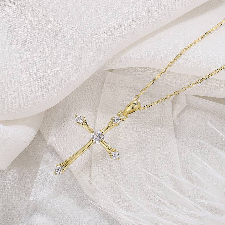 Perimade & Co. LLC - Wholesale Pendant/Charm Necklace - Dainty Cross Charm Pendant Necklace in 925 Sterling Silver5