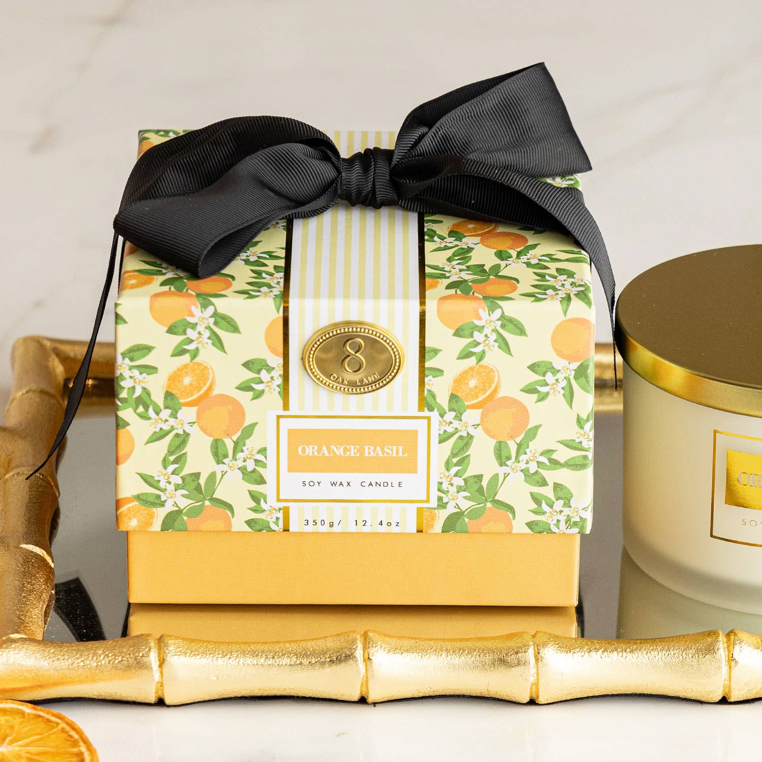 8 Oak Lane - Wholesale Votive Candle - Orange Basil 3-Wick Boxed Soy Wax Candle1