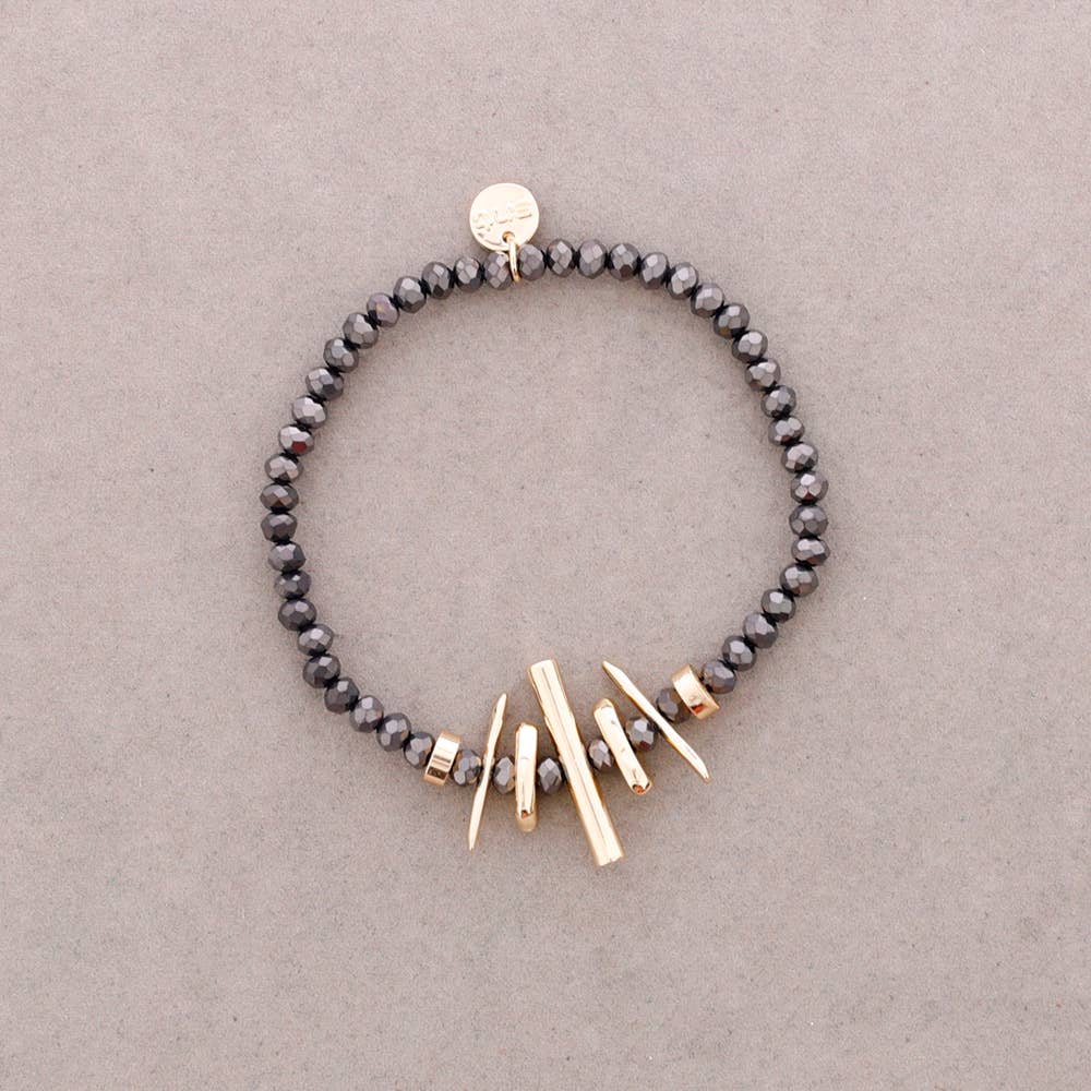 Sonata - Vendita all'ingrosso Gioielli a scatto - Bracciale Elastico Cristalli Sfaccettati Metallo5