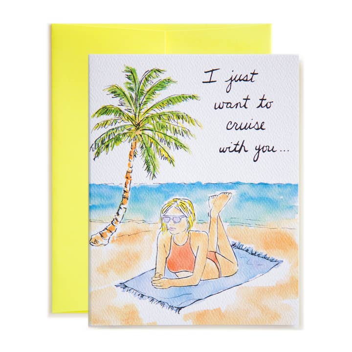 I Just Want to Cruise With You Card for wholesale by Violet Flamingos