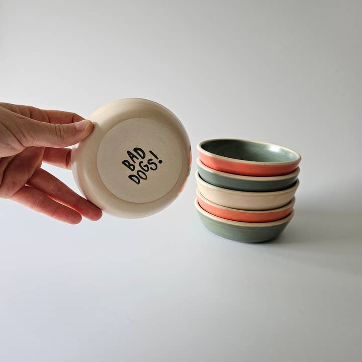 Bad Dogs Studio - Wholesale Decorative Plate/Dish/Bowl - Sauce Bowl (Small, Two-Toned) • Handmade Colorful Ceramic