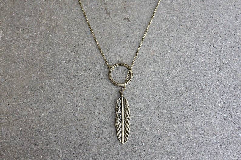 daniAWESOME - Wholesale Y-Neck/Lariat Necklace - Feather Lariat Necklace 7
