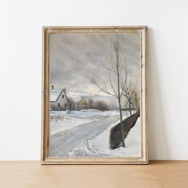 Winter Vintage Art Print for wholesale by Pink Lemon Decor