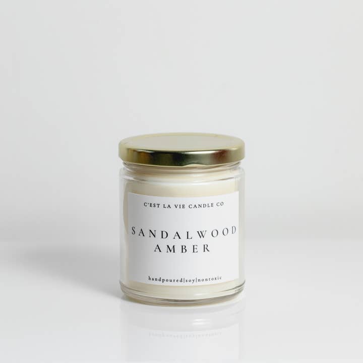 Vela de soja âmbar de sândalo | Minimalista por atacado de C’est La Vie Candle Co