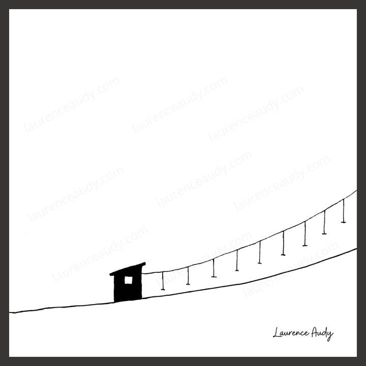 Minimalist Mountain Drawing 12 for wholesale by LAURENCE AUDY CROQUIS