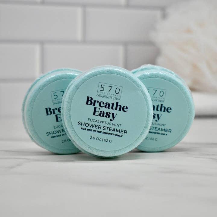 Breathe Easy Shower Steamer - Eucalyptus Mint for wholesale by 570 Soap Company