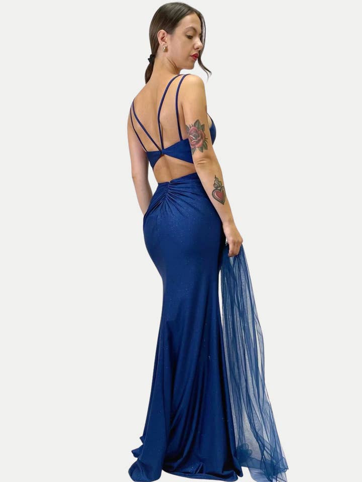 Blue DENISE DRESS for wholesale on Faire