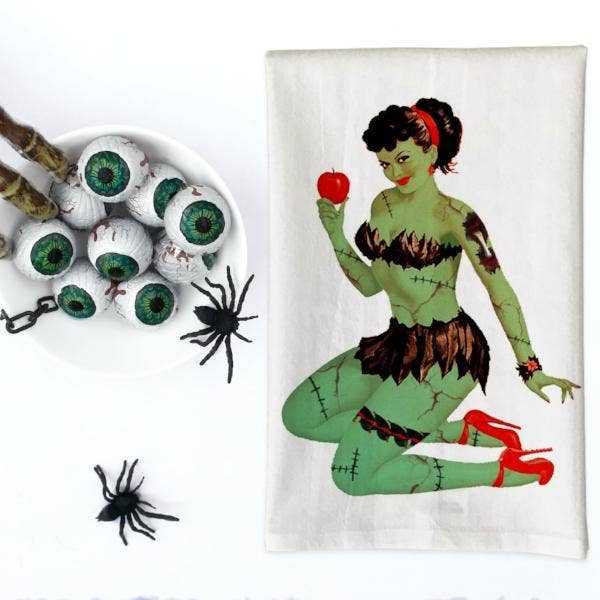 Zombie Pin Up Girl - Asciugamano da cucina per la vendita all'ingrosso da parte di Love You a Latte Shop