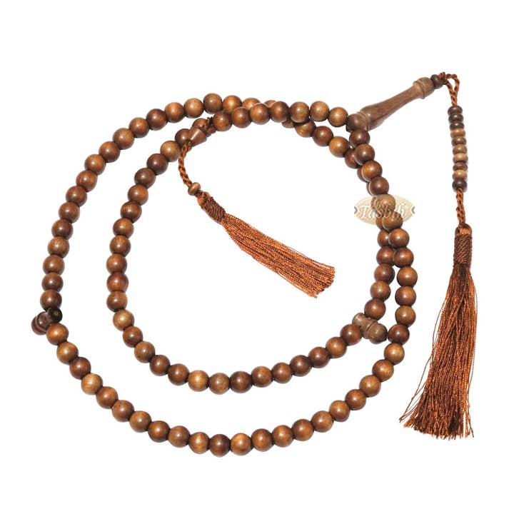 IndoMode – wholesale Bönehalsband – Naturfärgat järnträ 8 mm muslimska Tasbih bönpärlor